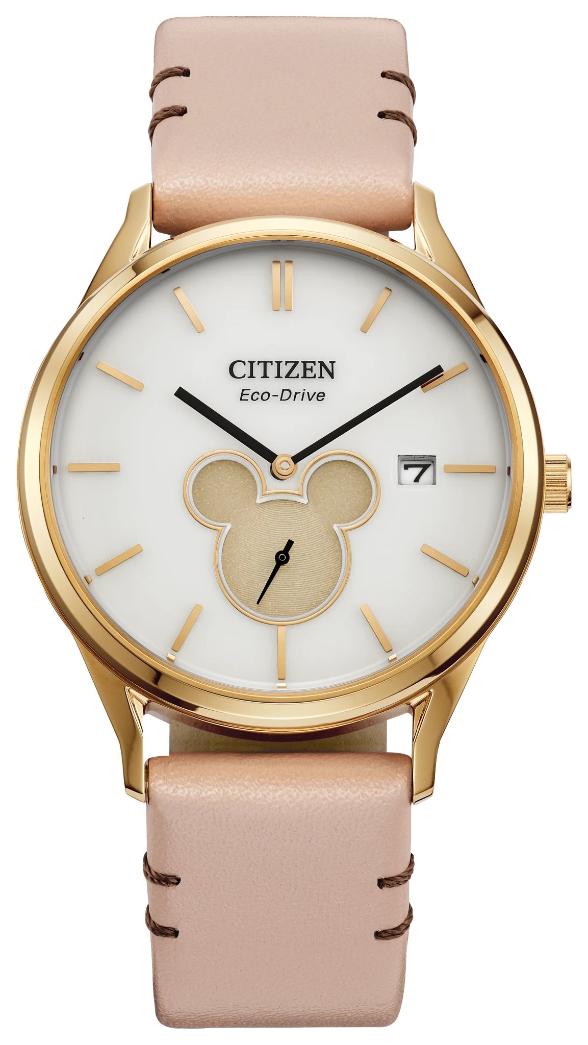 Mickey Shadow Silver-Tone Dial Leather Strap BV1132-08W | CITIZEN
